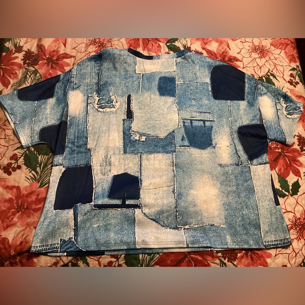 Denim Patch two piece set size 3x